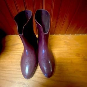 Rubber rain ankle boots purple size 35/36